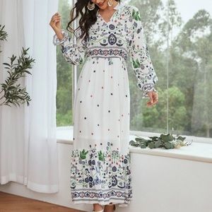 Shein Floral Print Hem Dress